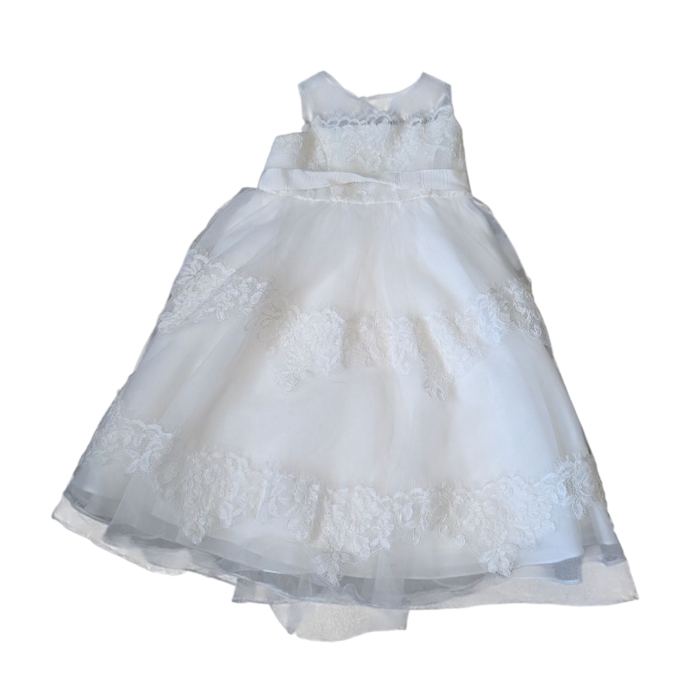 David’s Bridal White Flower Girl Dress